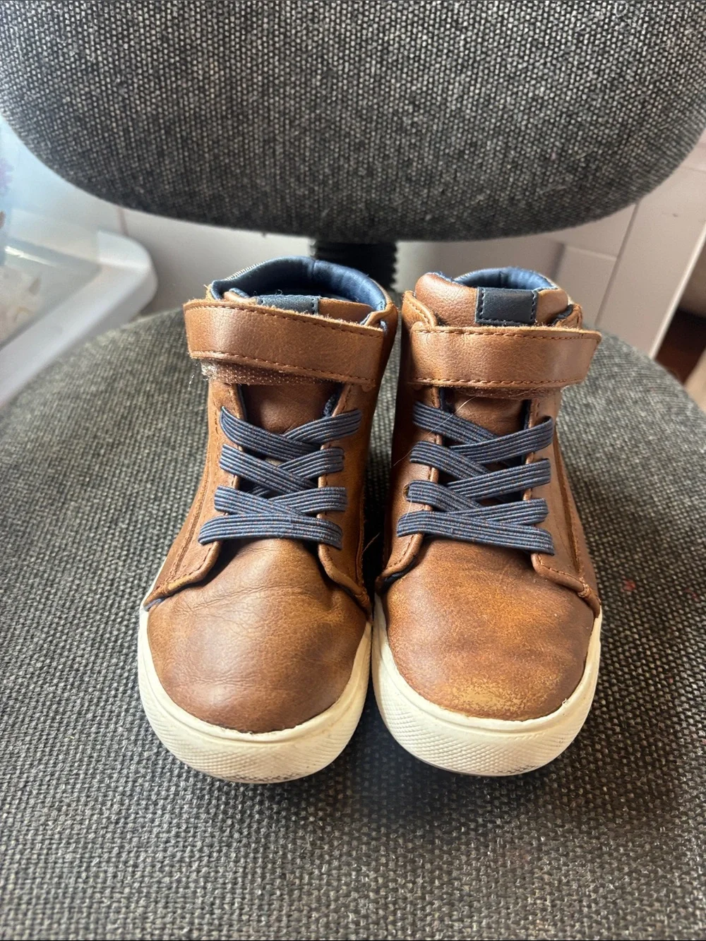 OshKosh B'gosh Brown High-Top Sneakers with Navy Accents